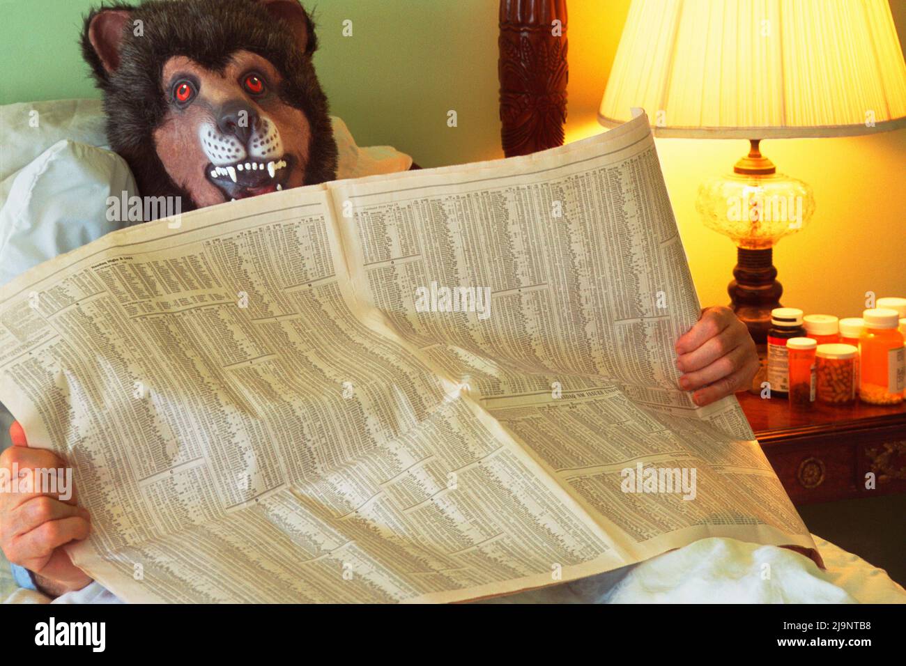 Wall Street Bear è malato di segnalazioni negative di listini azionari. La recessione economica DEGLI STATI UNITI. Perdita di denaro tariffe per il crollo del mercato finanziario. Il caos della guerra commerciale Foto Stock