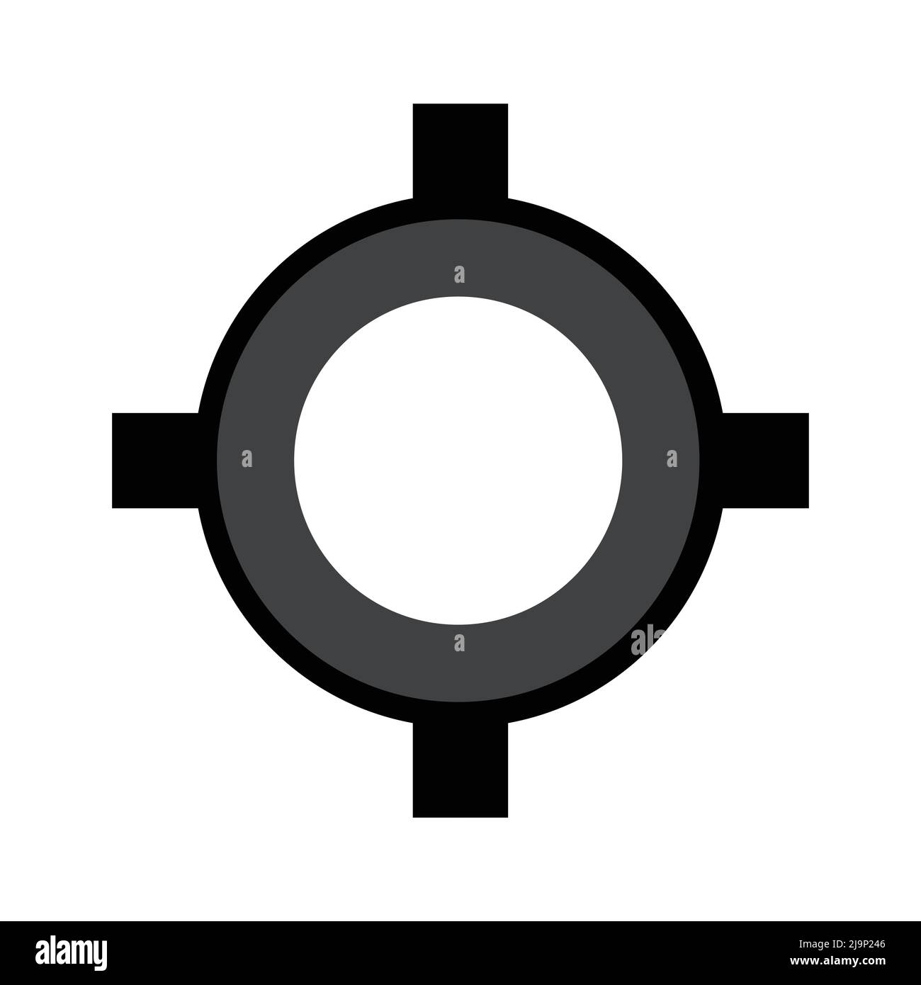 Icona del simbolo GPS su sfondo bianco Illustrazione Vettoriale
