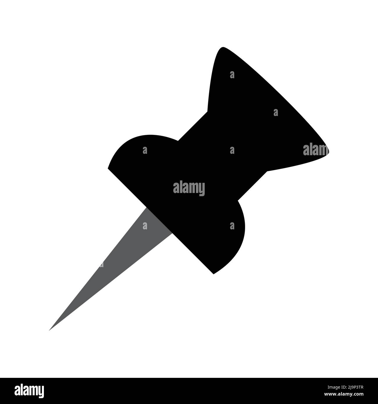 inserire l'icona con il simbolo della puntina su sfondo bianco Illustrazione Vettoriale