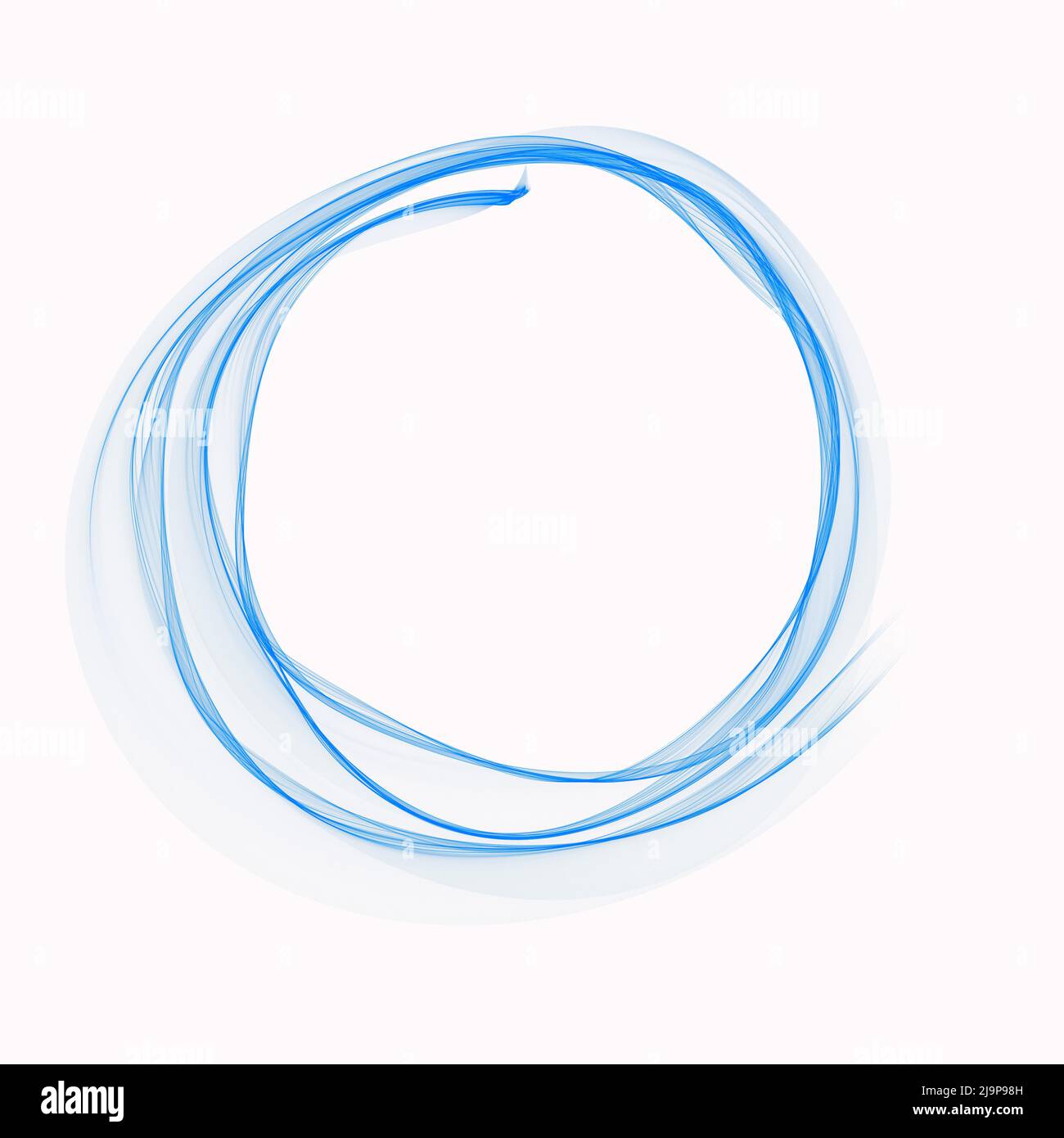 Figura trasparente rotonda astratta. Anello di luce, velo, fumo. Foto Stock