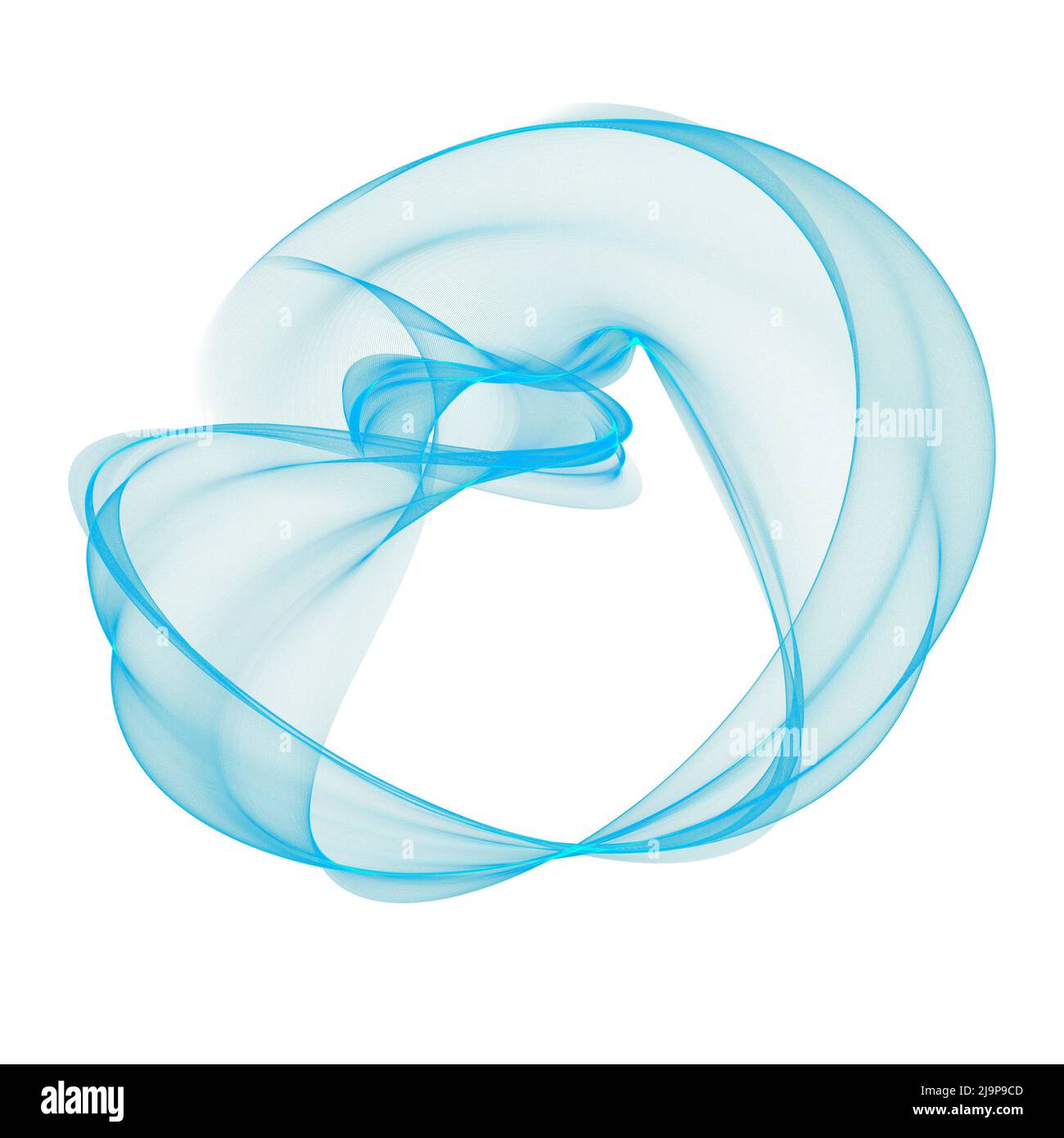 Figura trasparente rotonda astratta. Anello di luce, velo, fumo. Foto Stock