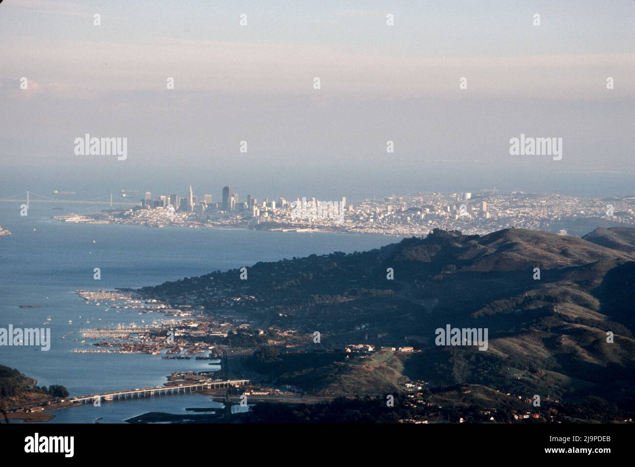 Vista della costa del Pacifico e di San Francisco, California nel 1979 Foto Stock
