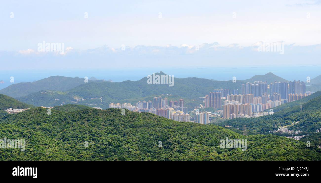 Vista di Tseung Kwan o a Hong Kong. Foto Stock