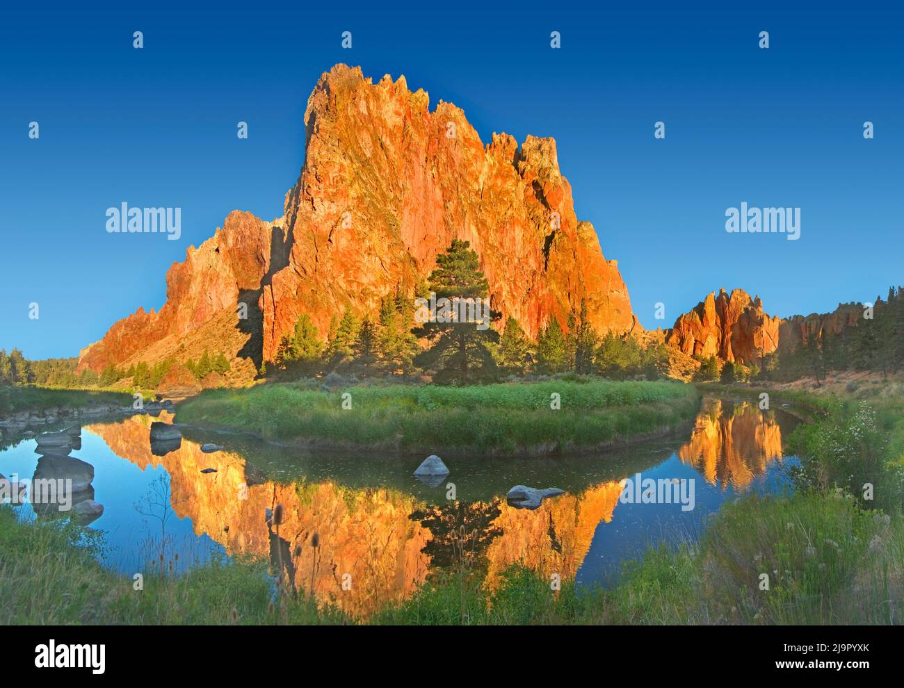 Crooked River in Smith Rock State Park, Oregon Foto Stock