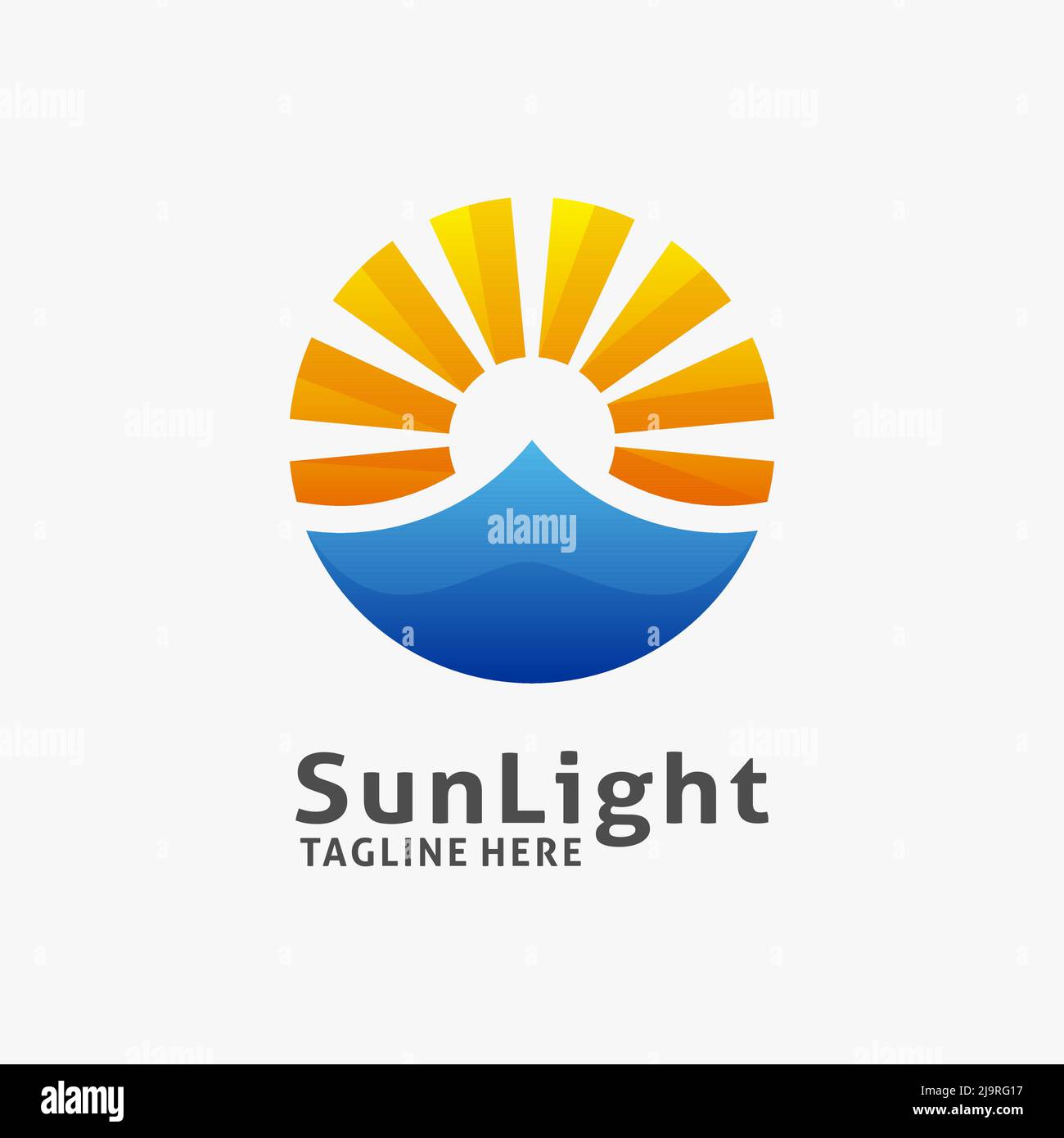 Sunrise in SEA logo design Illustrazione Vettoriale