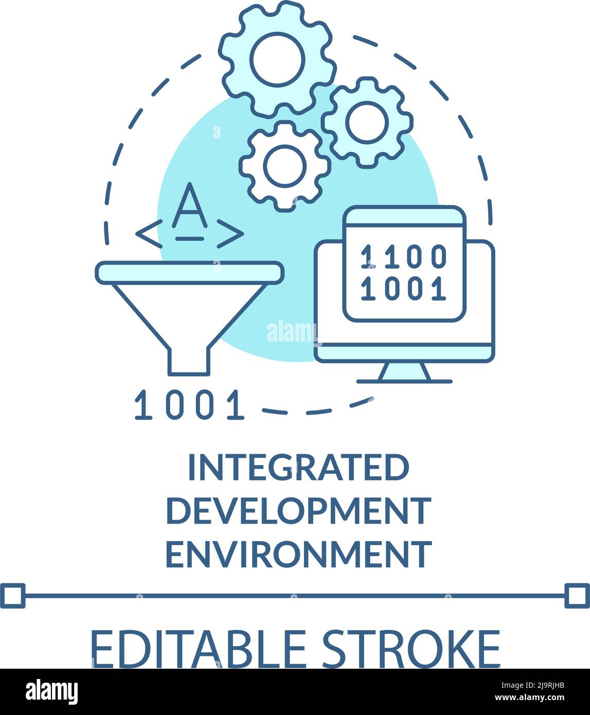 Ambiente di sviluppo integrato turchese concetto icona Illustrazione Vettoriale