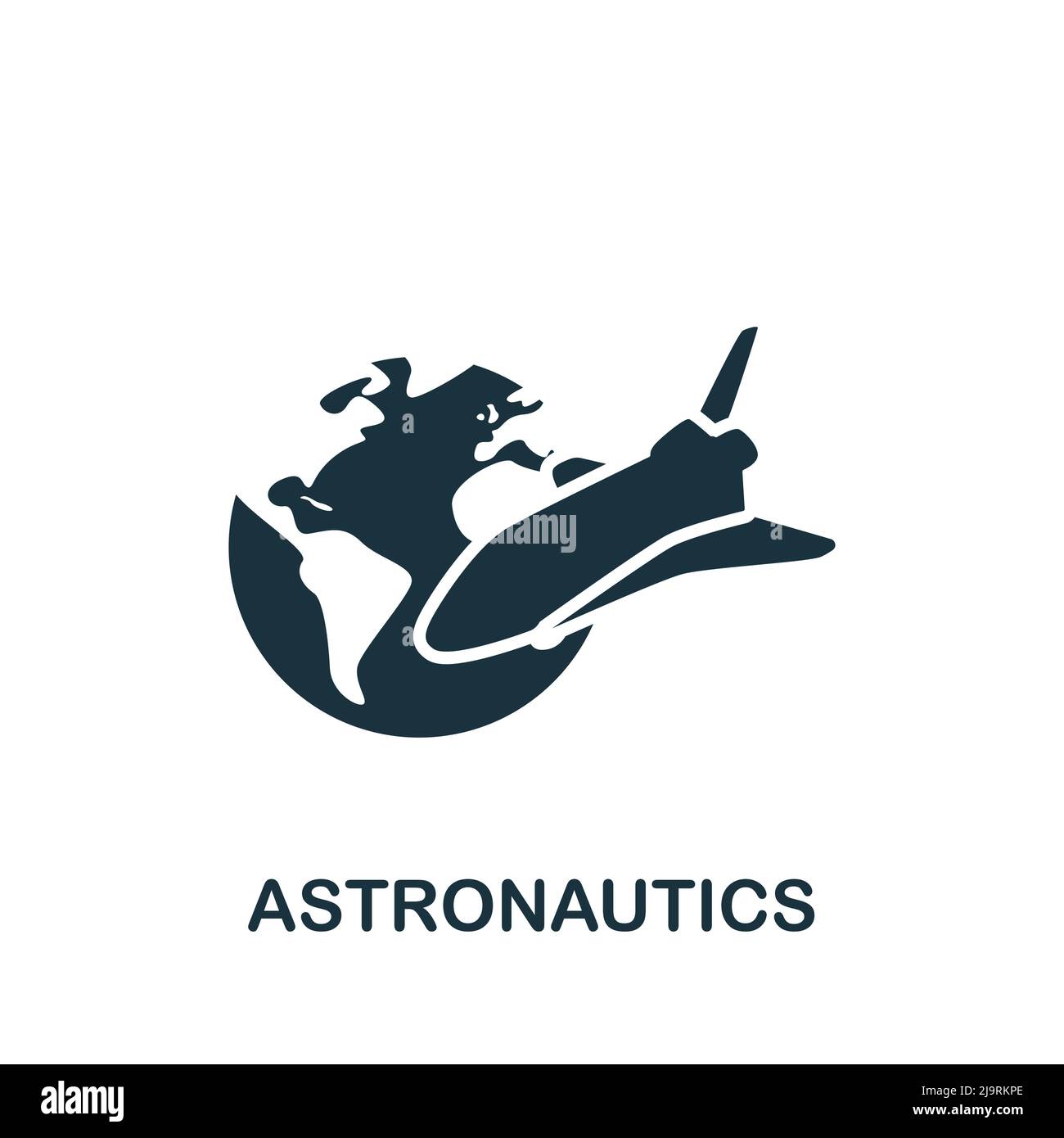 Icona Astronautica. Icona monocromatica Simple Science per modelli, web design e infografiche Illustrazione Vettoriale