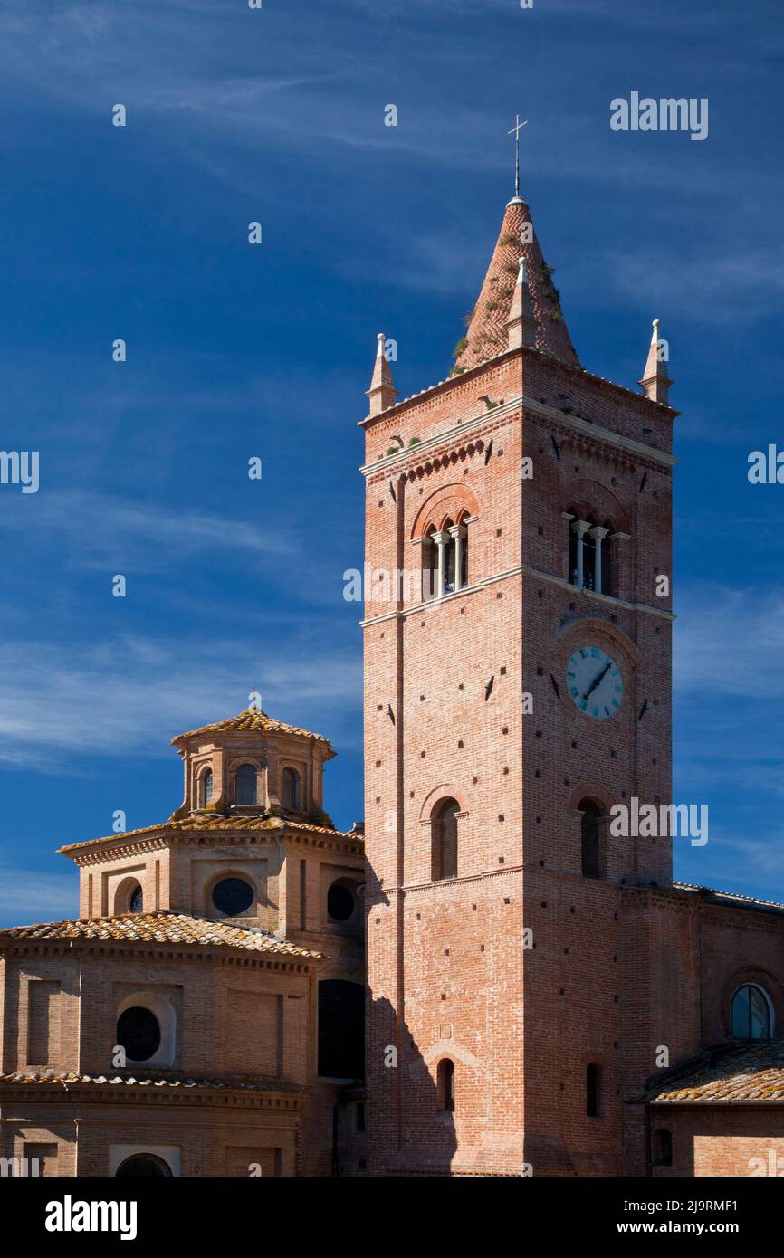 Italia, Toscana. L'Abbazia di Monte Oliveto maggiore, uno dei monasteri rurali della Toscana. Foto Stock