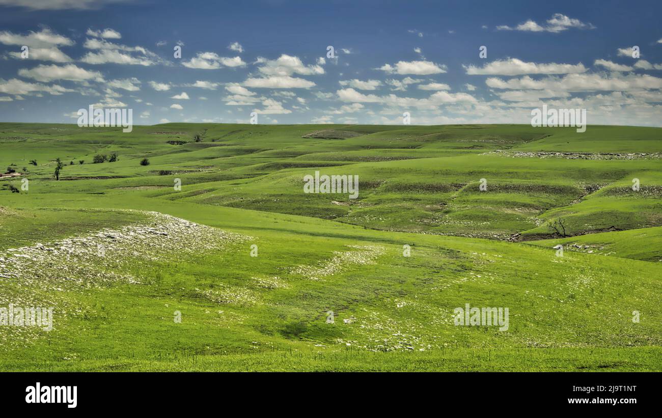 Flint Hills del Kansas Foto Stock