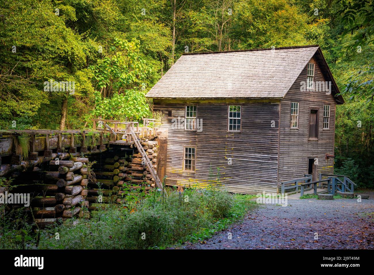 Mingus Mill in Great Smoky Mountains, Cherokee, Carolina del Nord Foto Stock