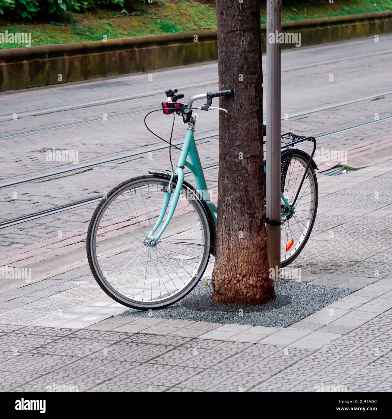 modalità di trasporto in bicicletta in città Foto Stock