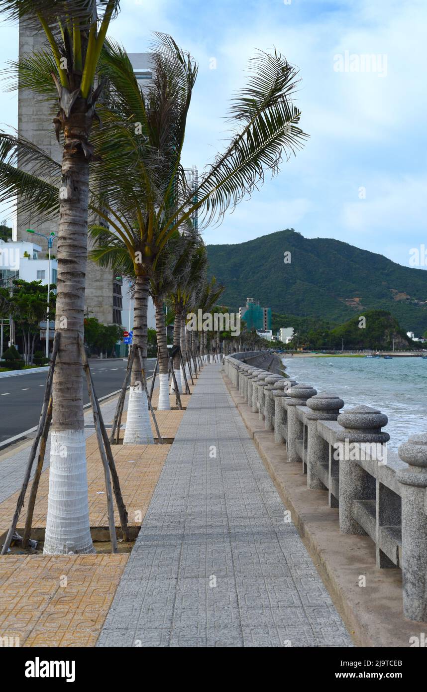 Costa senza persone a Nha Trang Vietnam Foto Stock
