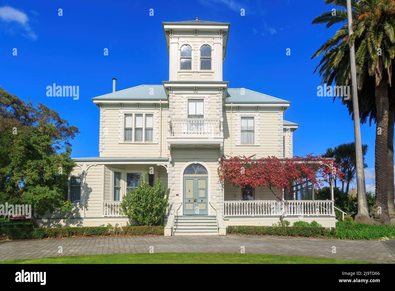 Duart House (1882), un edificio storico in legno a Havelock Nord, Nuova Zelanda Foto Stock