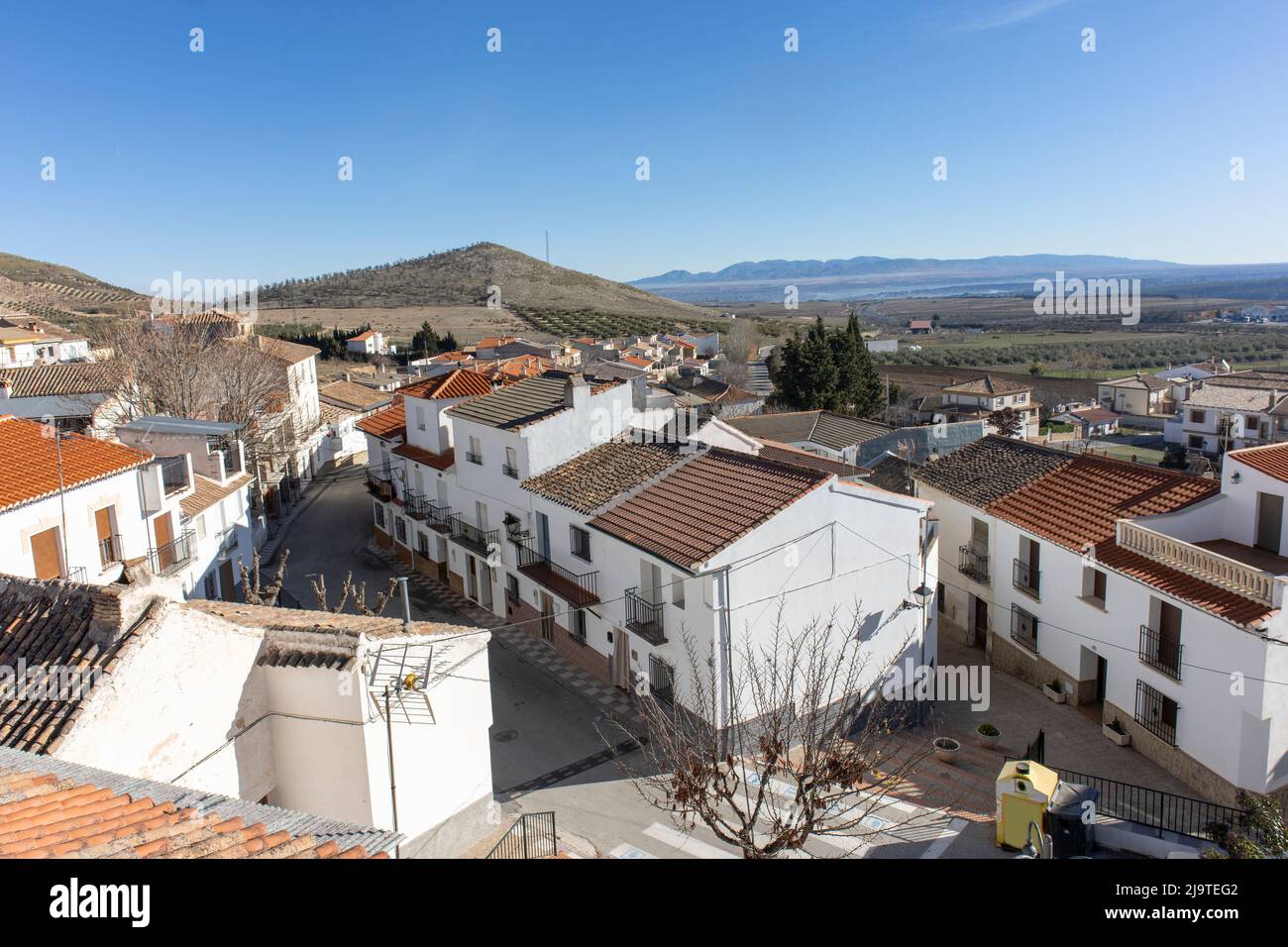 Splendida vista sul villaggio spagnolo di diezma a Granada, Andalusia. Foto Stock