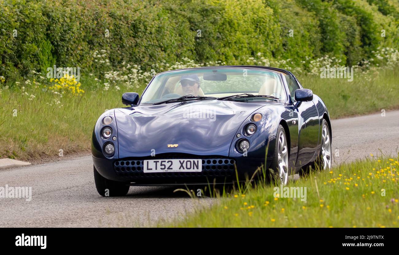 2002 auto sportiva TVR blu Foto Stock