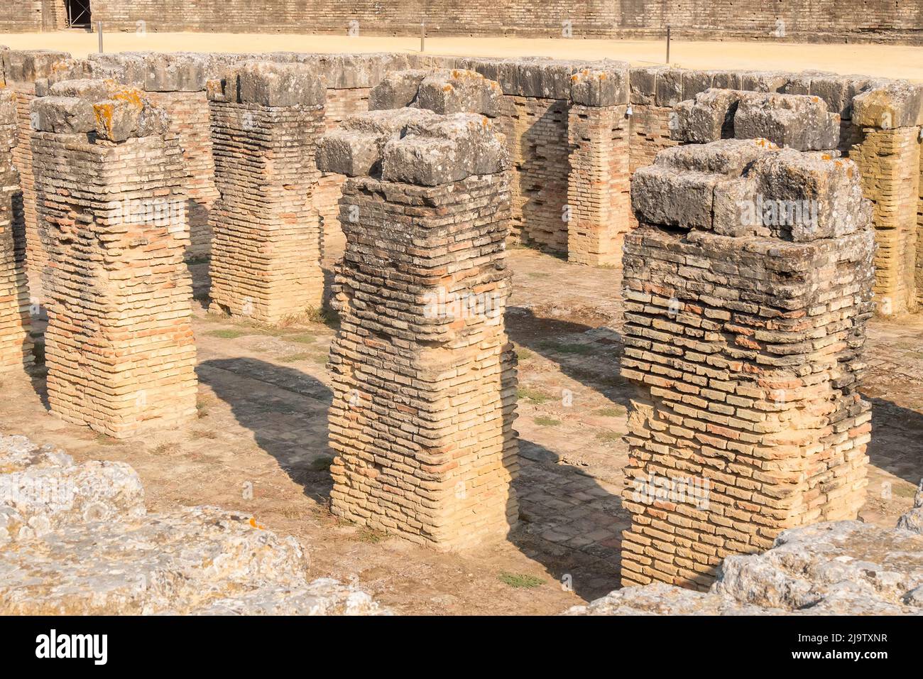 Complesso archeologico, rovine romane di Itálica (Santiponce, Siviglia). Foto Stock