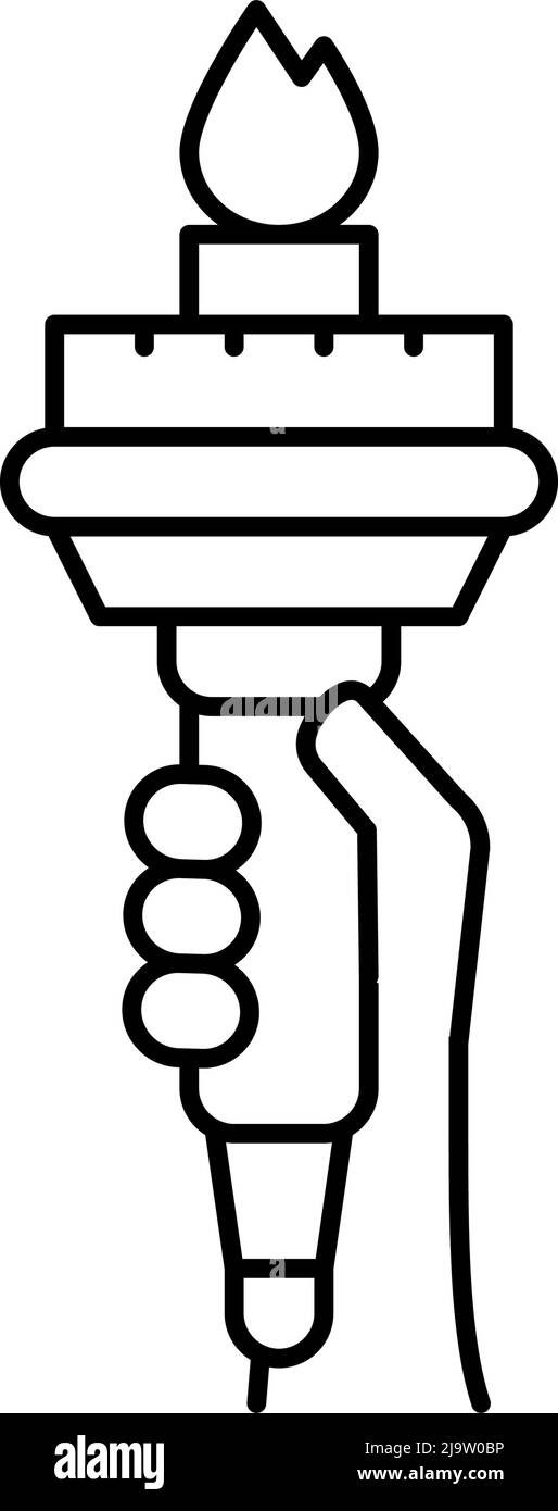 illustrazione vettoriale dell'icona della linea della statua della libertà Illustrazione Vettoriale
