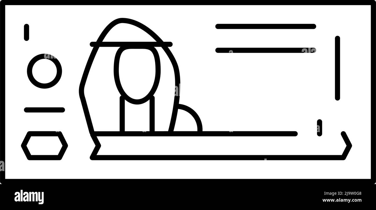 bahraini dinar bhd linea icona vettore illustrazione Illustrazione Vettoriale