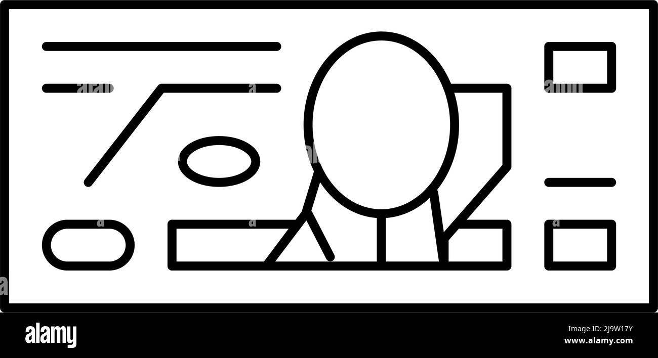 immagine vettoriale icona linea peso mxn Illustrazione Vettoriale