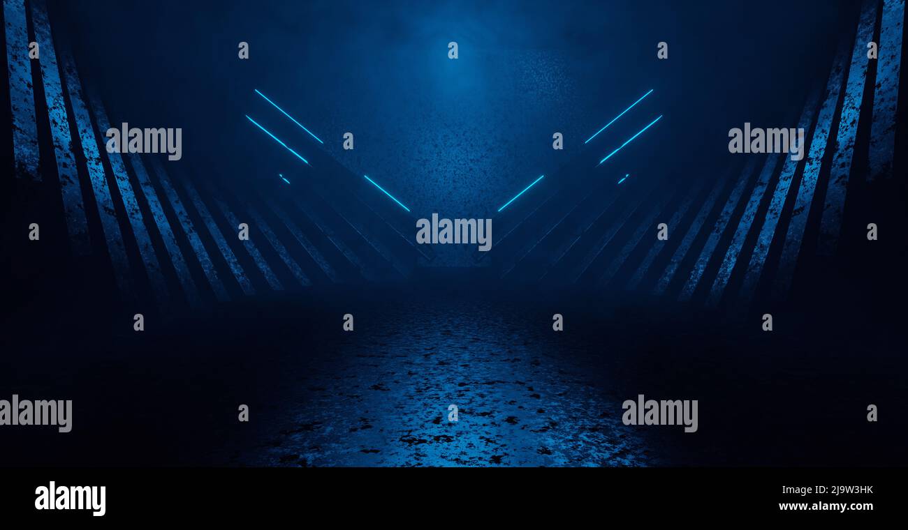 Fantasy Empty Interesting Smoke Volumetrics Deep Blue Banner Illustration Banner sfondo sfondo sfondo 3D Illustrazione Foto Stock