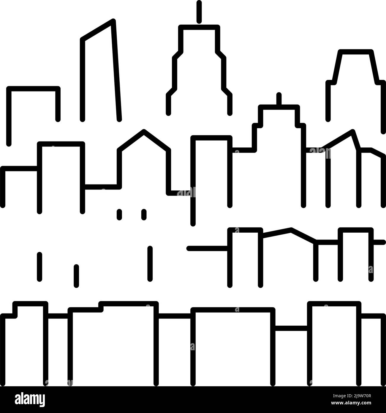 immagine vettoriale dell'icona della linea di skyline di new york Illustrazione Vettoriale