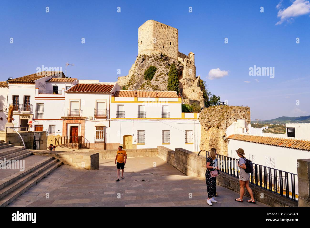 Il castello medievale del 12th secolo di Olvera, Andalusia. Spagna Foto Stock