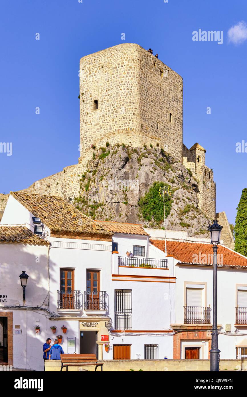 Il castello medievale del 12th secolo di Olvera, Andalusia. Spagna Foto Stock