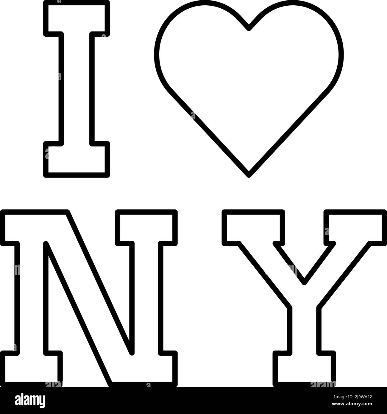 Amo l'illustrazione vettoriale dell'icona della linea di New york Illustrazione Vettoriale