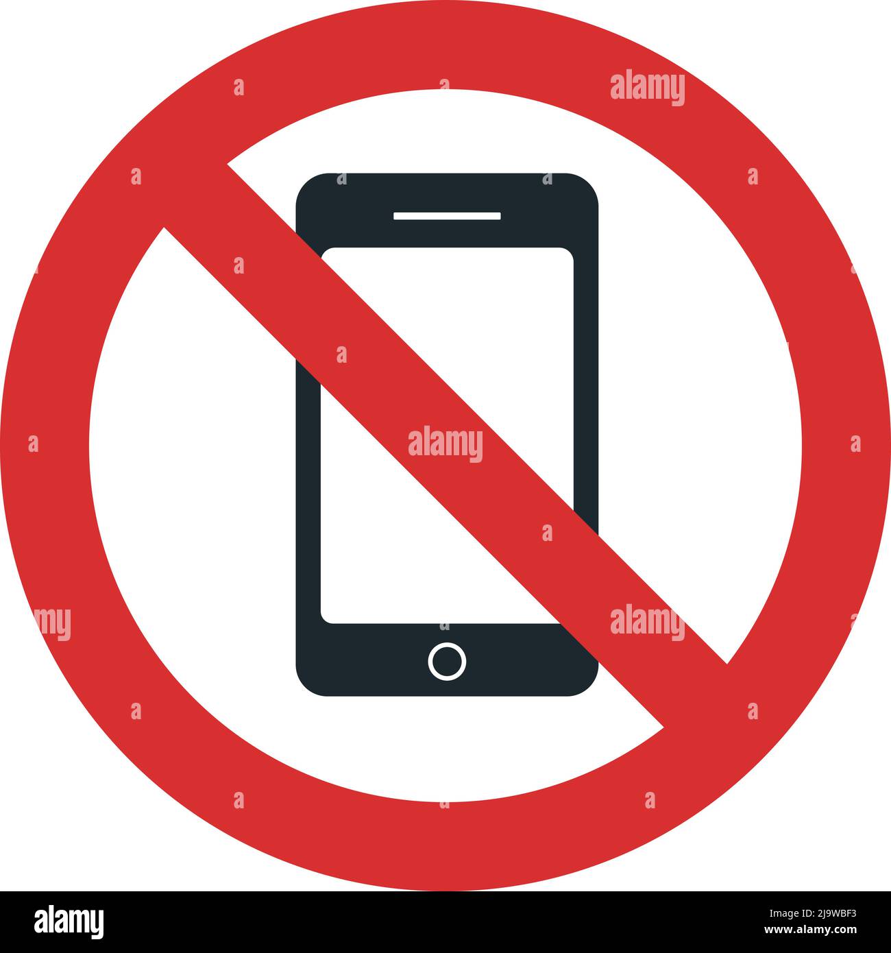 Nessun cellulare, vettore icona segno telefono cellulare. Illustrazione Vettoriale