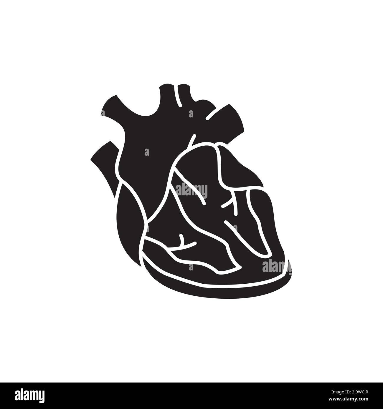 Icona della linea di colore della miocardite. Malattie umane. Pittogramma per pagina web, app mobile, promo. Illustrazione Vettoriale