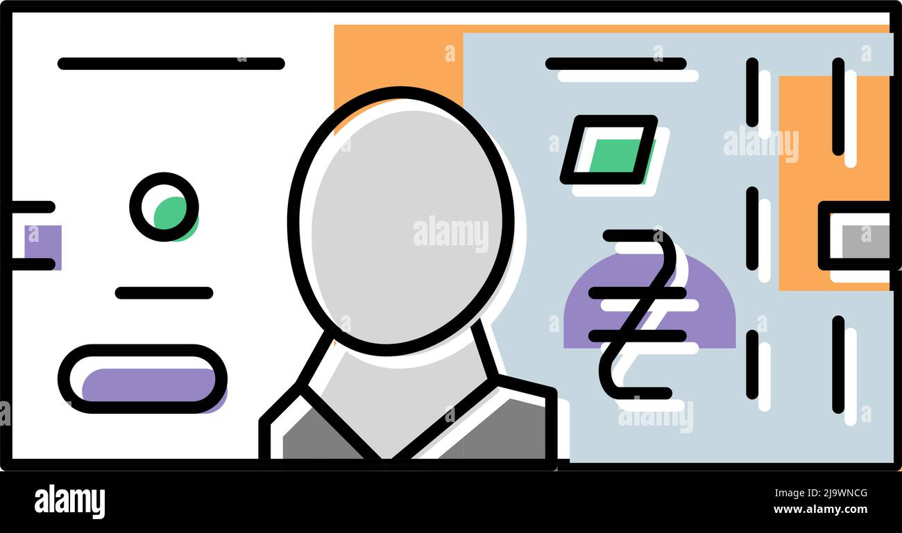 immagine vettoriale dell'icona a colori uah di hryvnia Illustrazione Vettoriale