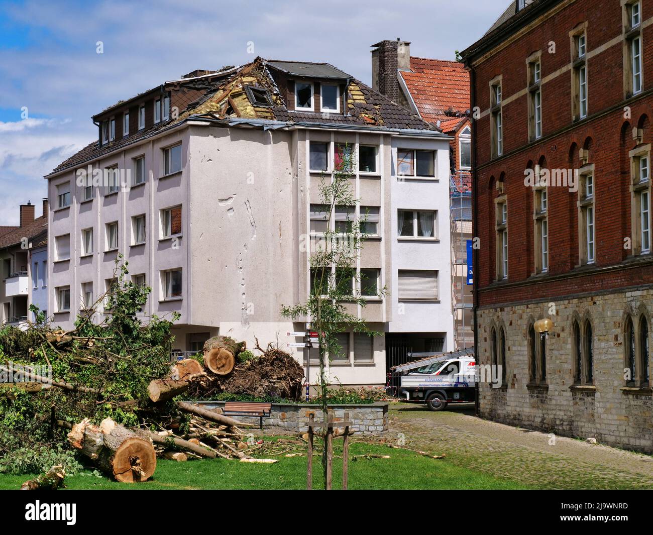 Tornado a Paderborn 20. Maggio 2022 Tief Emmelinde Foto Stock