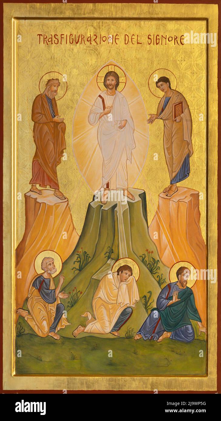 BARI, ITALIA - 5 MARZO 2022: L'icona della Trasfigurazione del Lorato nella chiesa Chiesa di Santa Croce dal 20. Foto Stock