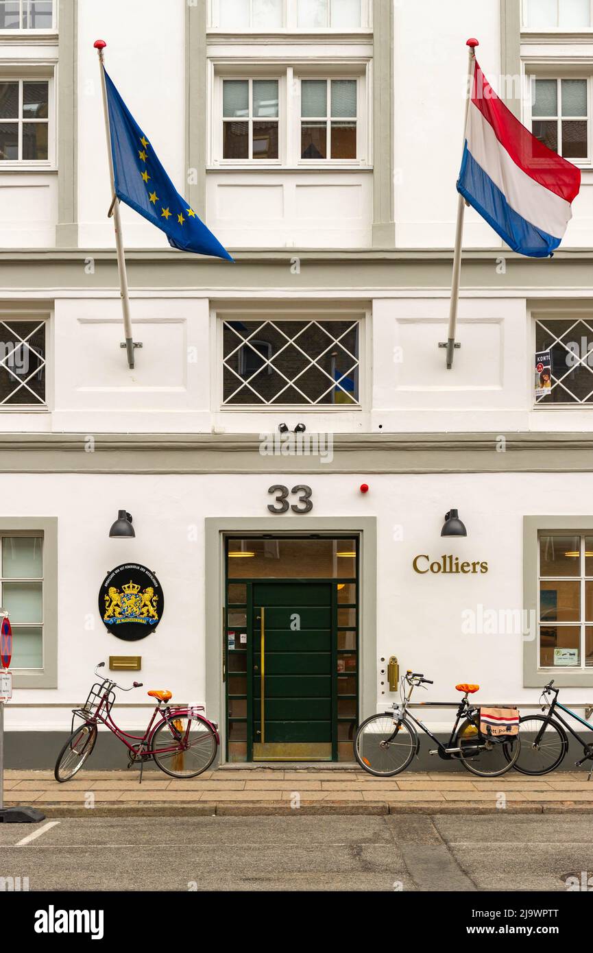 L'ingresso all'Ambasciata olandese, Copenhagen, Danimarca Foto Stock