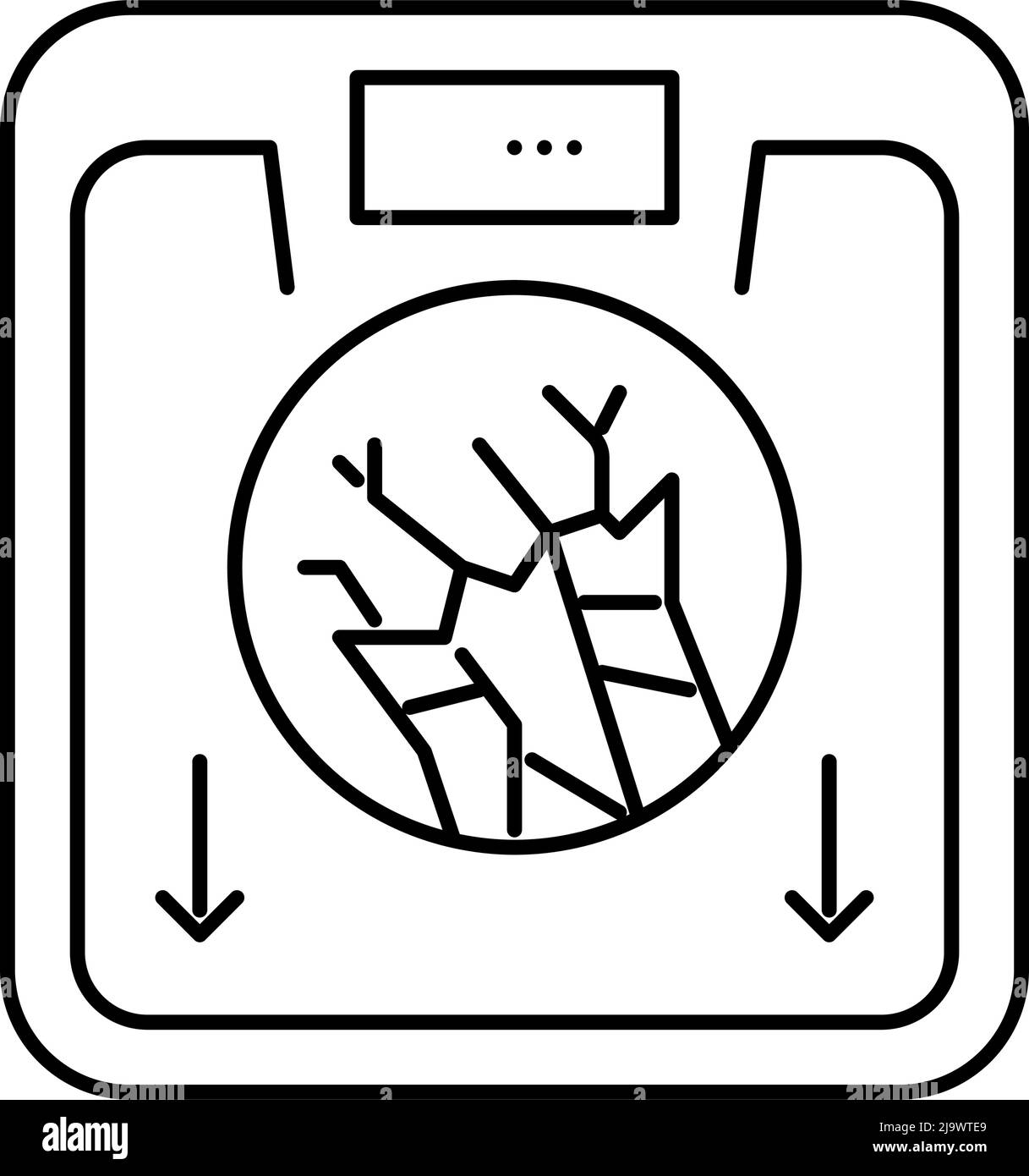 mancanza di respiro sintomo mesothelioma linea icona illustrazione vettoriale Illustrazione Vettoriale