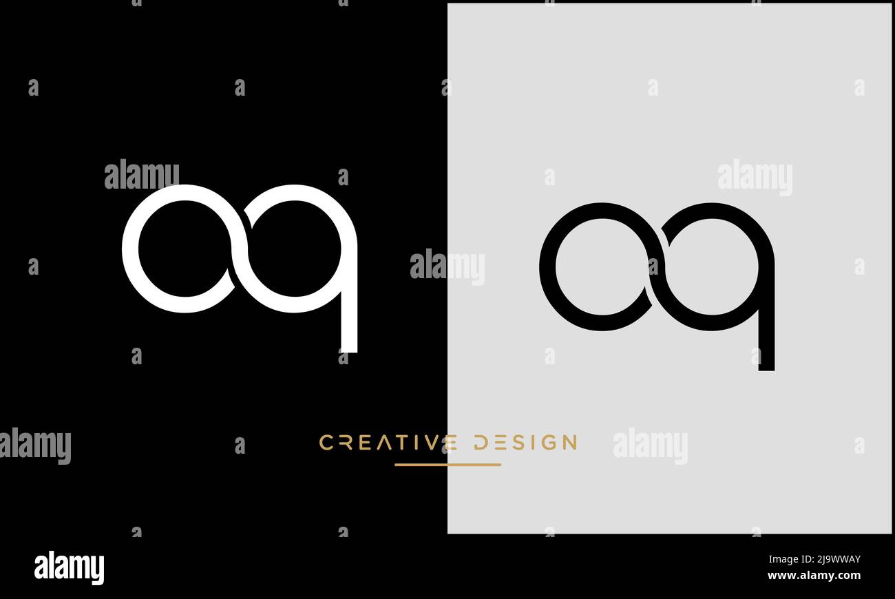 Alfabeto lettere OQ o QO Abstract Logo Illustrazione Vettoriale
