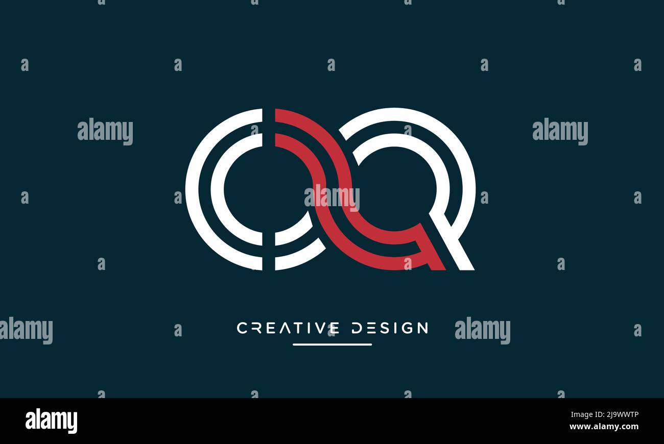 Alfabeto lettere OQ o QO Abstract Logo Illustrazione Vettoriale