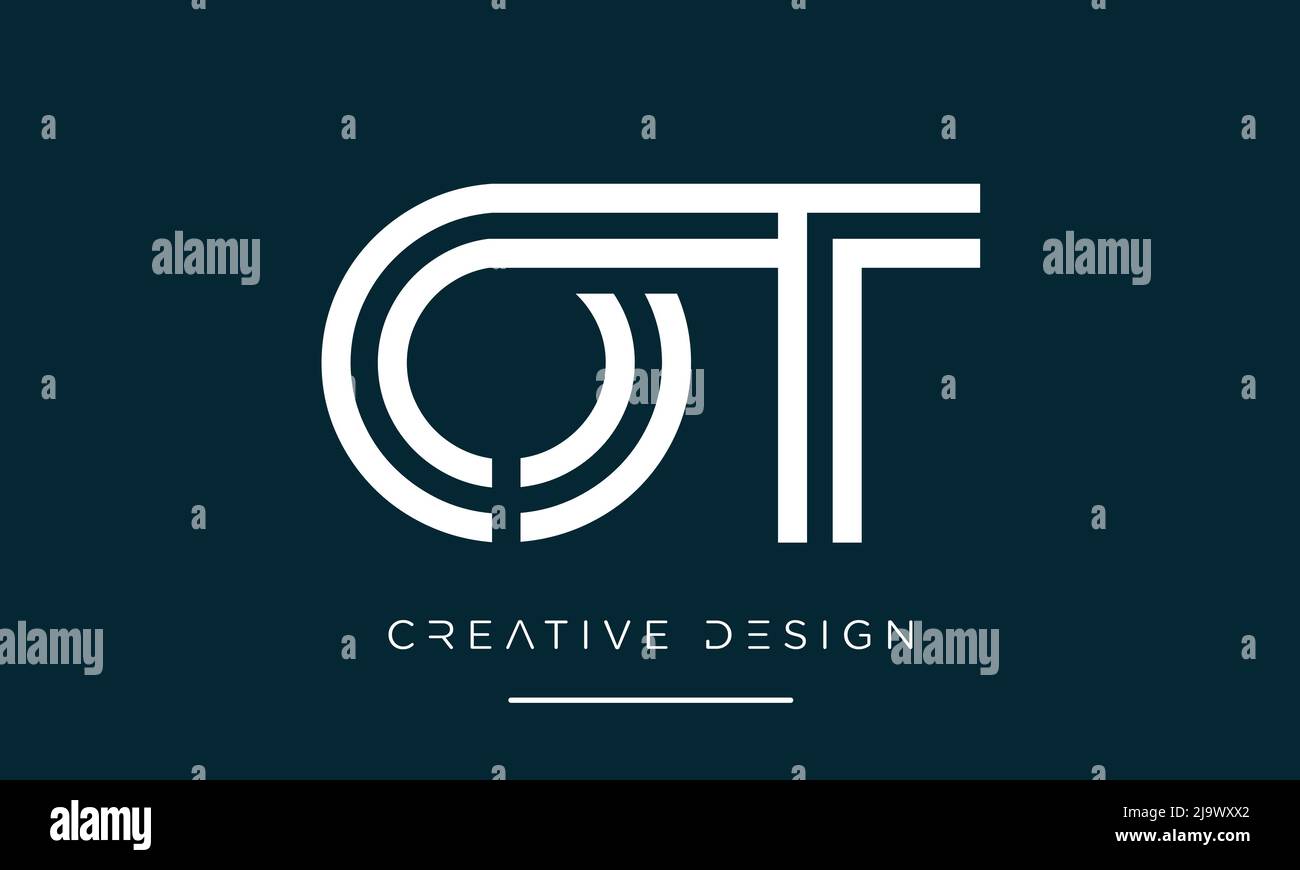 Lettere astratte OT o alle iniziali Logo Monogram Illustrazione Vettoriale