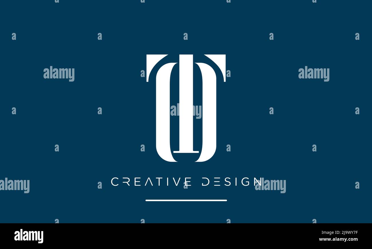 Lettere astratte OT o alle iniziali Logo Monogram Illustrazione Vettoriale