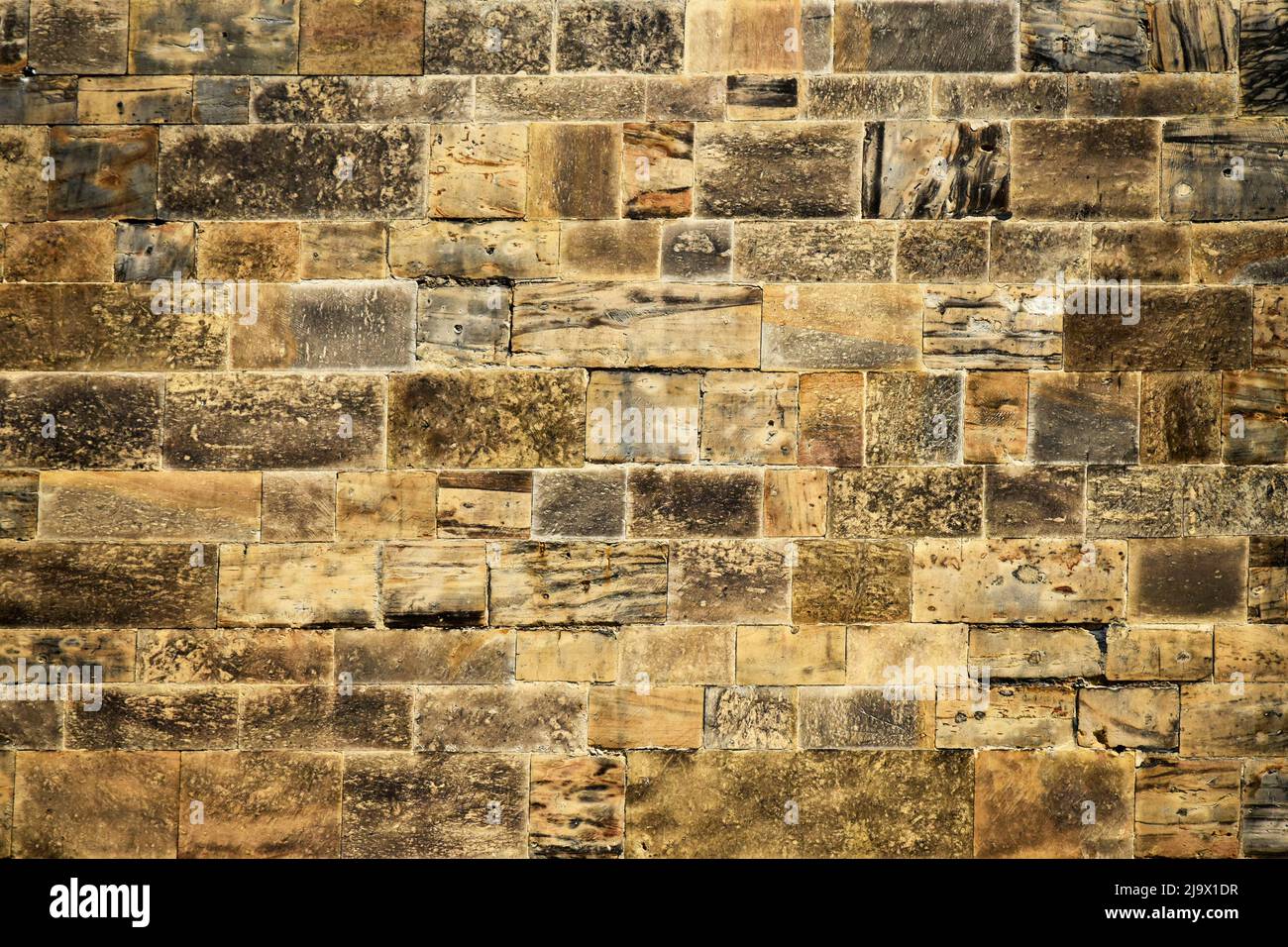 Sfondo astratto o trama Vecchio muro con blocchi di pietra Foto Stock