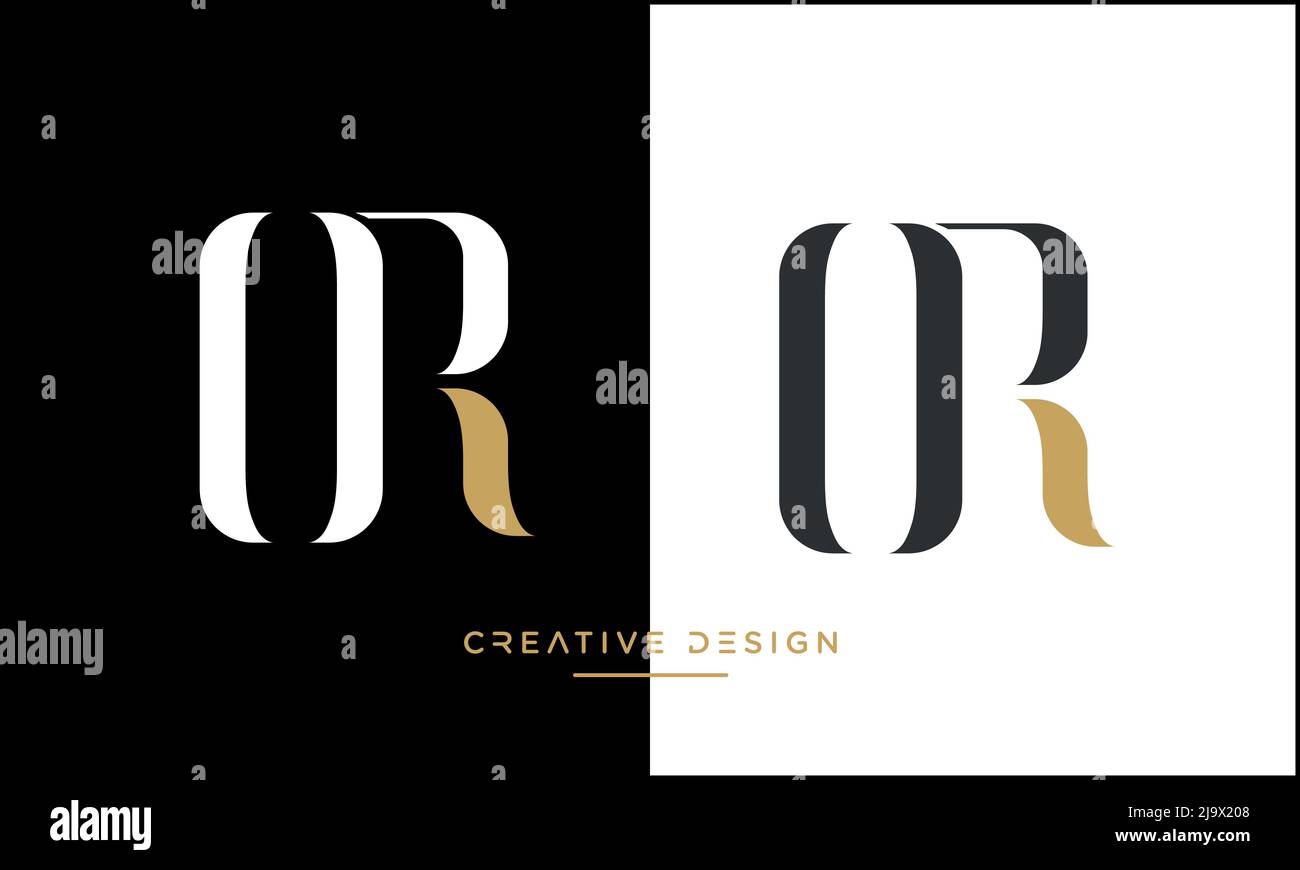 Lettere alfabetiche O logo astratto RO Illustrazione Vettoriale