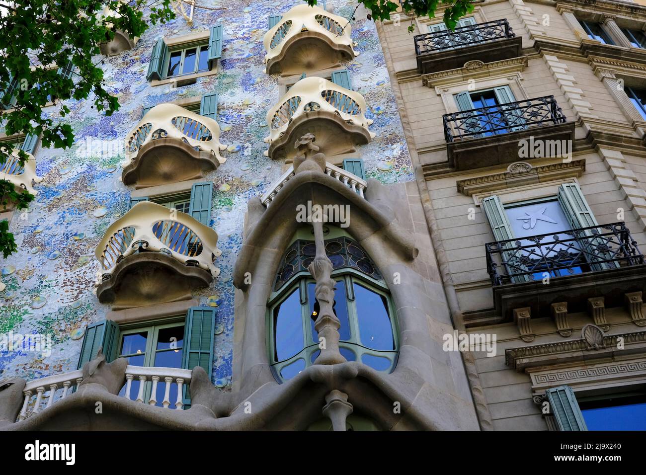Casa Batlló a Barcellona, Spagna Foto Stock