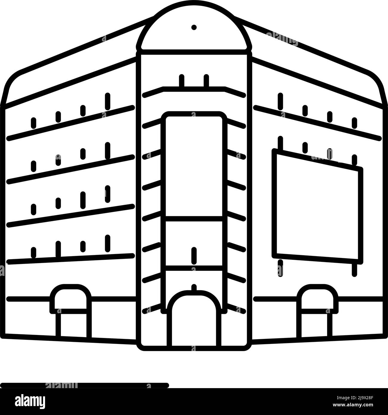 illustrazione vettoriale dell'icona di broadway new york line Illustrazione Vettoriale