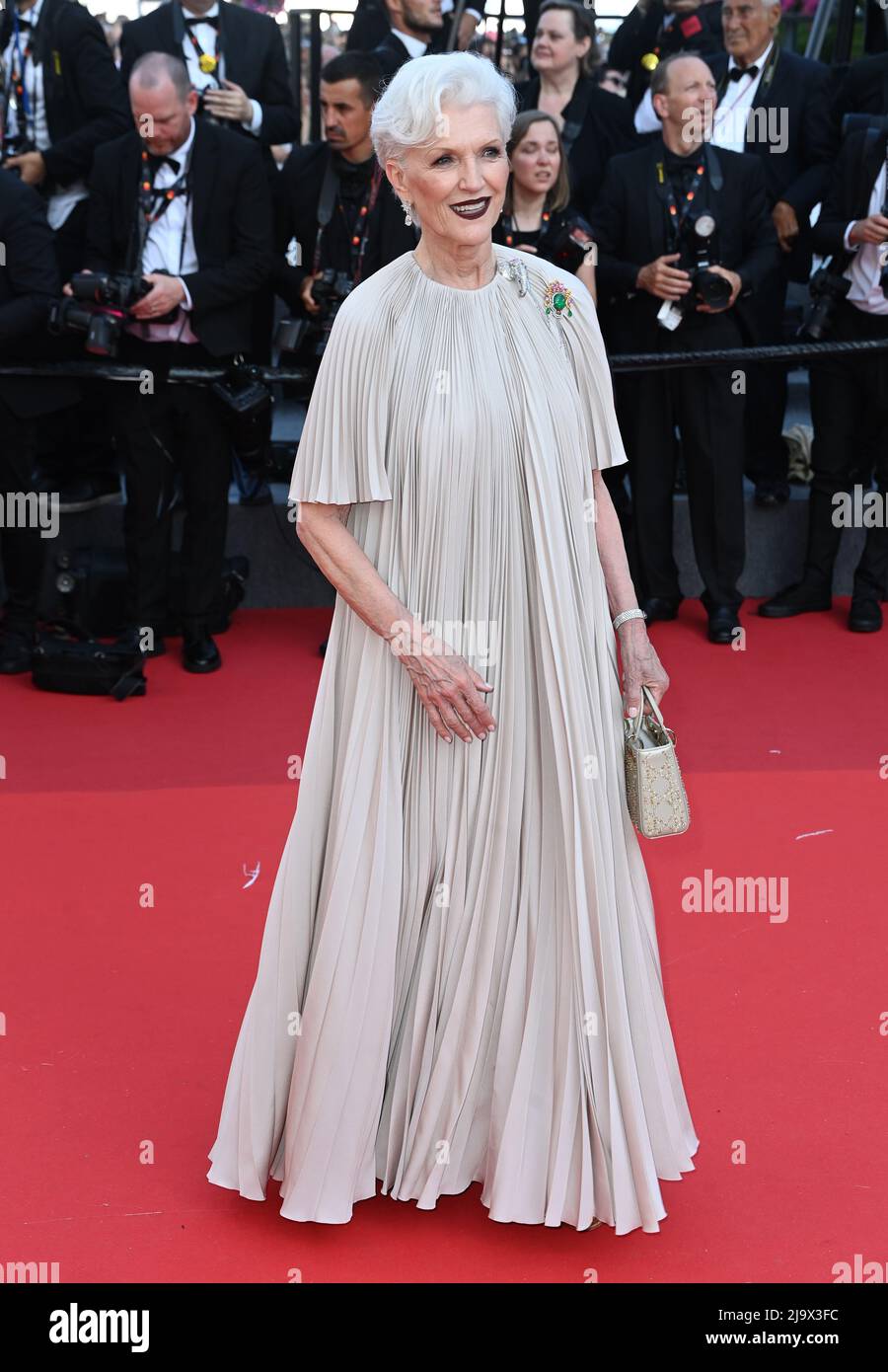 Cannes, Francia. 25 maggio 2022. Cannes, Francia. Maye Musk partecipa all'Elvis Premiere, parte del 75° Festival di Cannes, Palais de Festival, Cannes. Crediti: Doug Peters/EMPICS/Alamy Live News Foto Stock