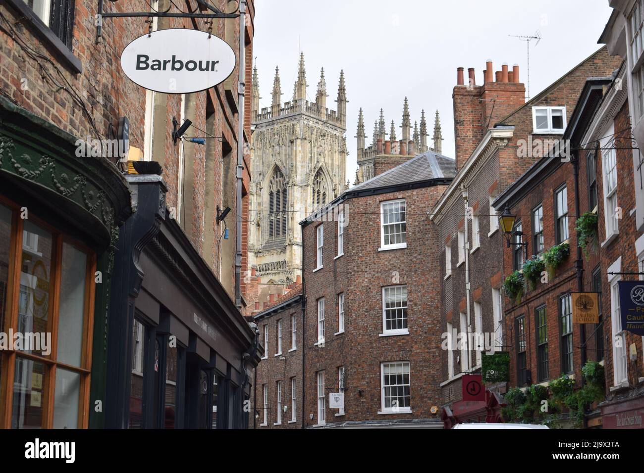 York Regno Unito Barbour città città paesaggio urbano Foto Stock