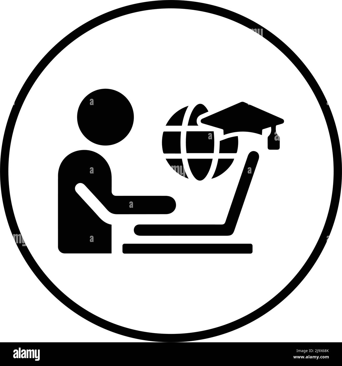 Online, icona Studio. Bel design e vettore completamente modificabile per uso commerciale, file stampati e presentazioni, materiali promozionali, web o qualsiasi altro Illustrazione Vettoriale