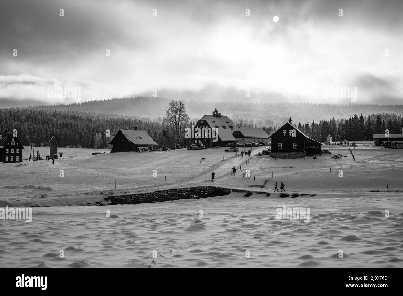 Paesaggio invernale dei Monti Jizera Foto Stock