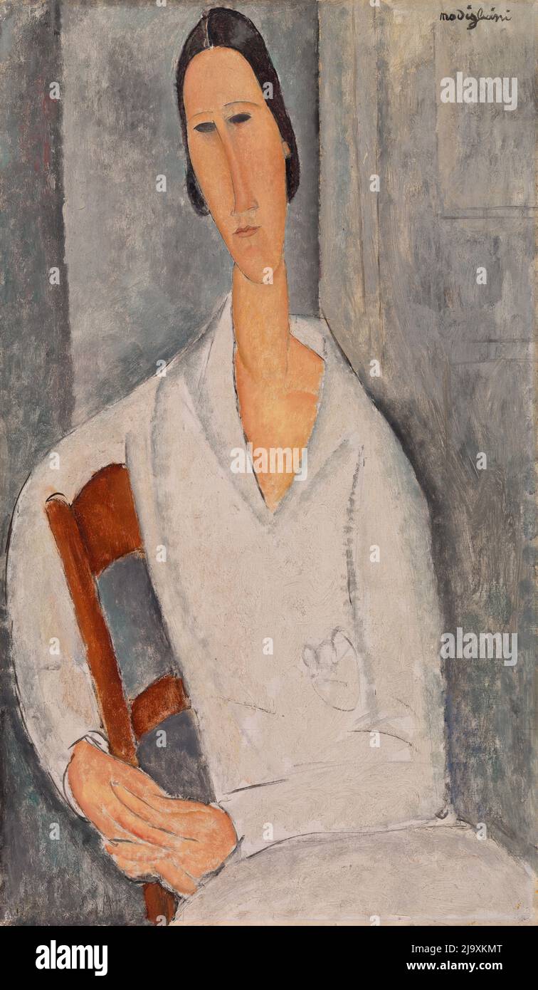 Titolo: Madame Hanka Zborowski Pendente su una sedia Creatore: Amedeo Modigliani Data: 1919 dimensioni: 92,1 x 54,3 Media: Olio su tela luogo: Barnes Foundation Foto Stock