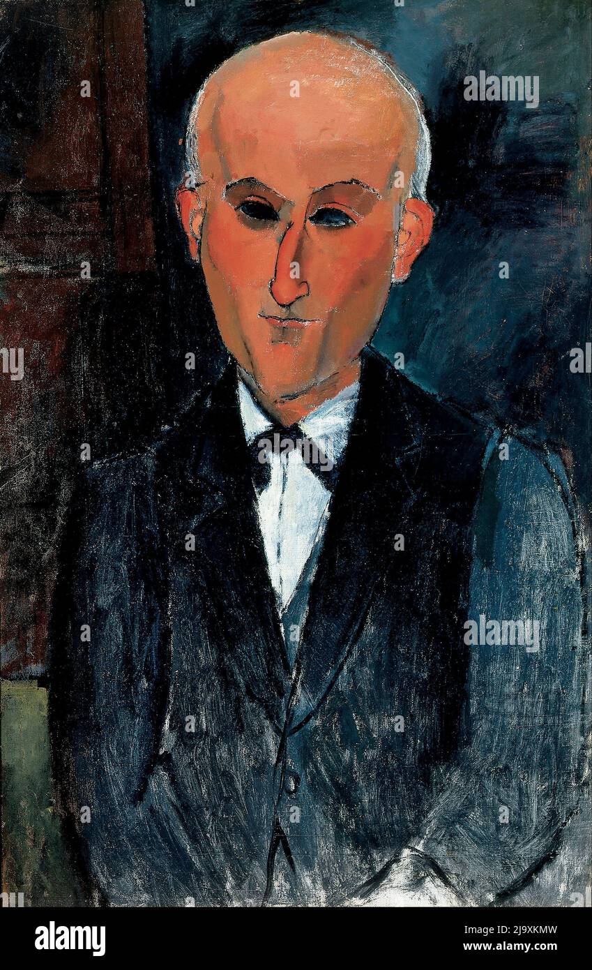 Titolo: Max Jacob Creatore: Amedeo Modigliani Data: Dimensioni: 60,3 x 92,7 cm Media: Olio su tela luogo: Museo d'Arte di Cincinnati Foto Stock