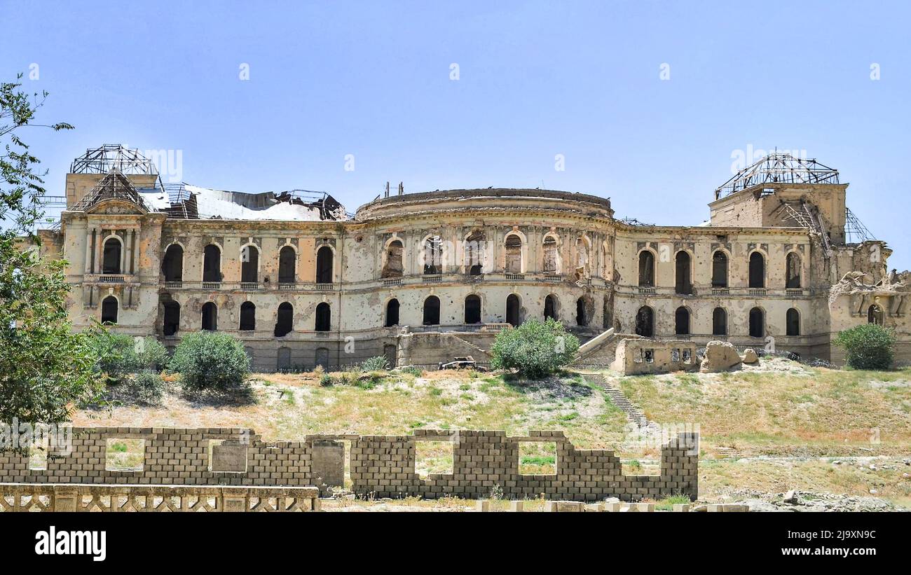 Il Palazzo Vecchio o il Palazzo di Kabul Darul Aman Foto Stock